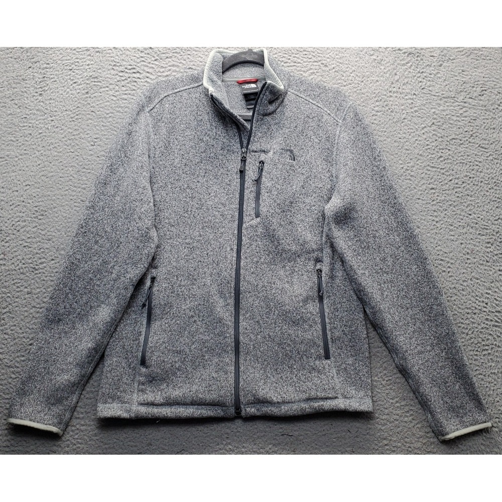 The North Face Gordon Lyons Fleece Jacket Mens Medium Gray Long Sleeve Full Zip